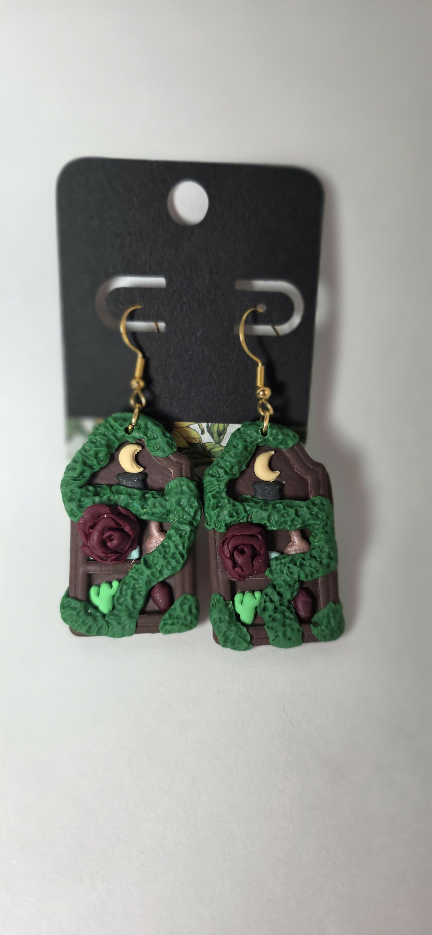 Enchanted Garden Bookshelf Earrings,