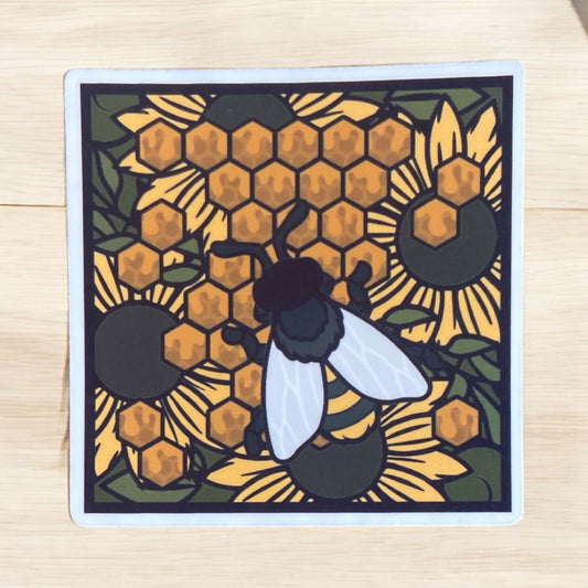 Bee Paper Art Sticker