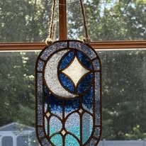Celestial Crushed Glass Resin Sun Catcher