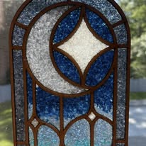 Celestial Crushed Glass Resin Sun Catcher