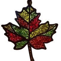 Autumn Leaf Crushed Glass Resin Sun Catcher