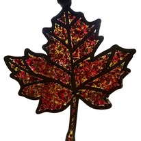 Autumn Leaf Crushed Glass Resin Sun Catcher