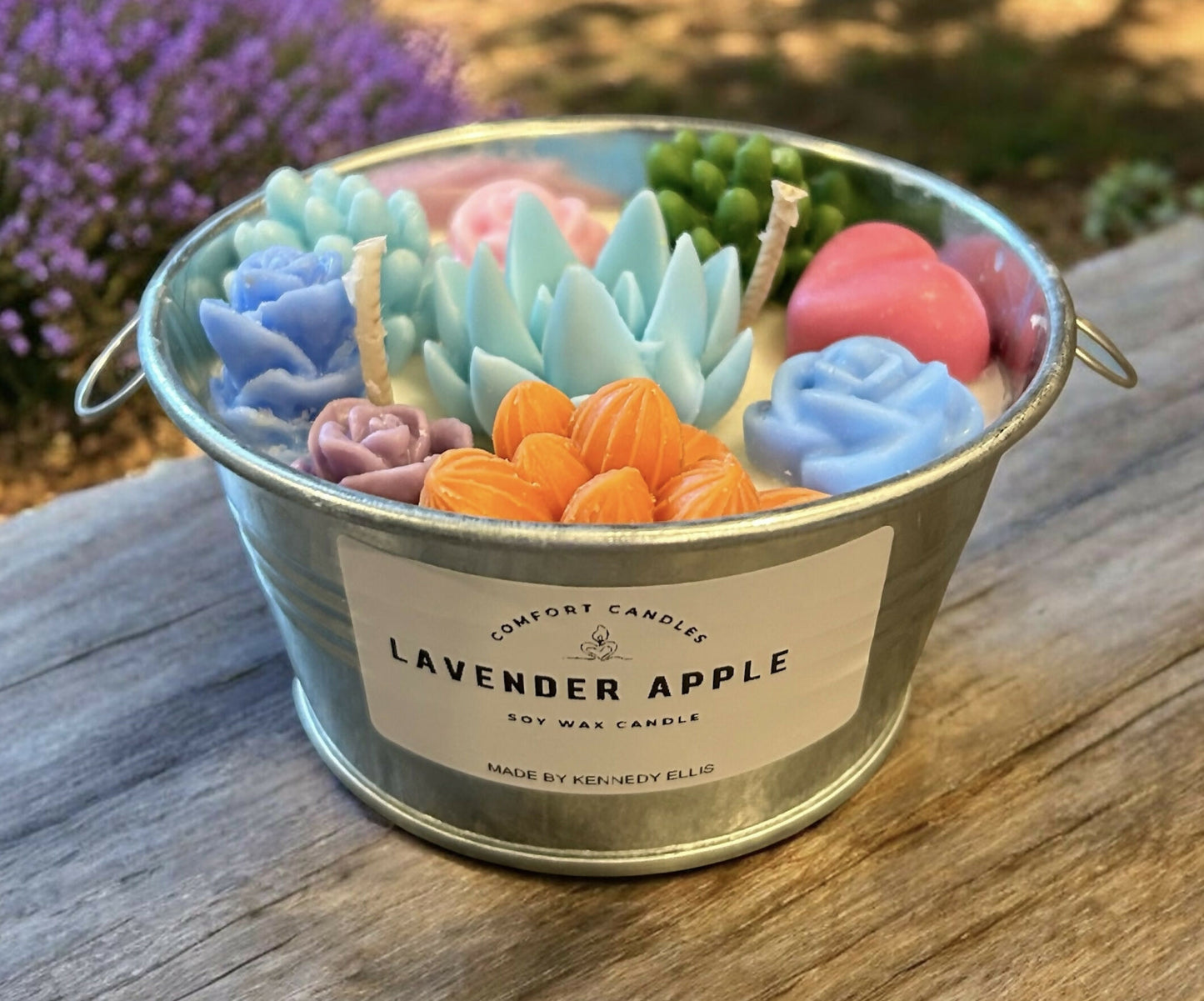 Lavender apple scented flower pail 12oz