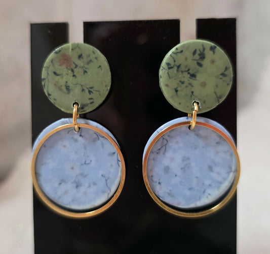 Modern Gold Hoop Drop Earrings