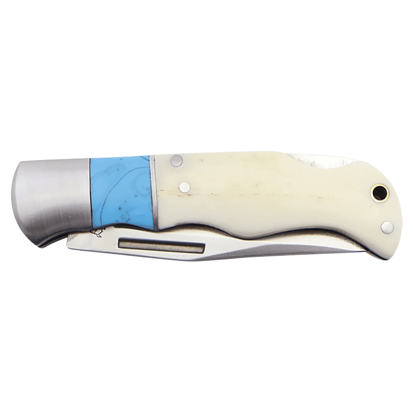 Bison River 3 1/2 Blue/Bone Folding Knife