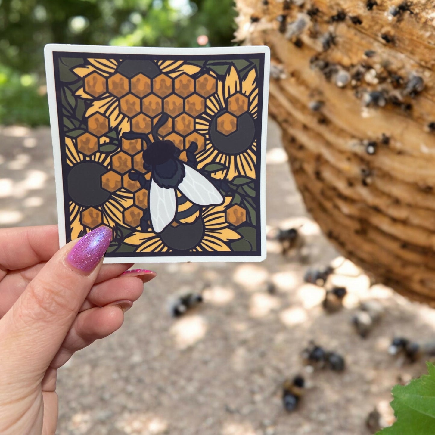 Bee Paper Art Sticker