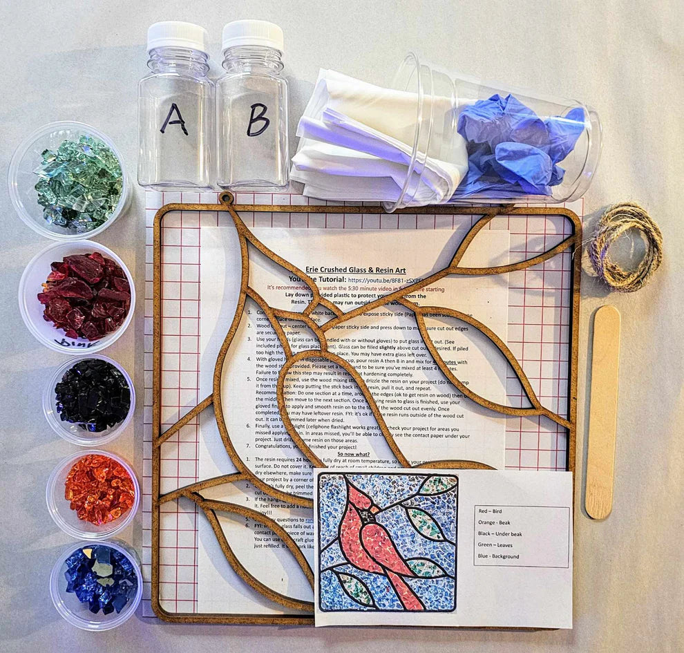 DIY Kit - Large Cardinal Sun Catcher