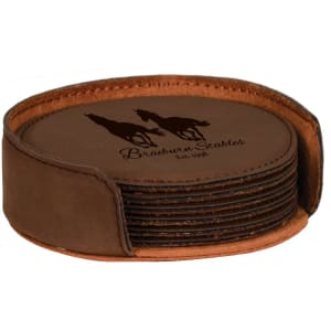 Leatherette Coaster - Engraved with New Ross Logo