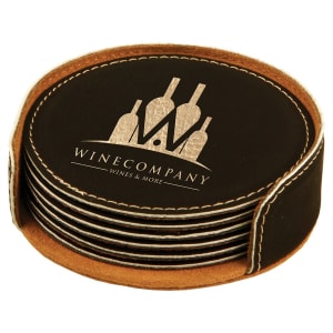 Leatherette Coaster - Engraved with New Ross Logo