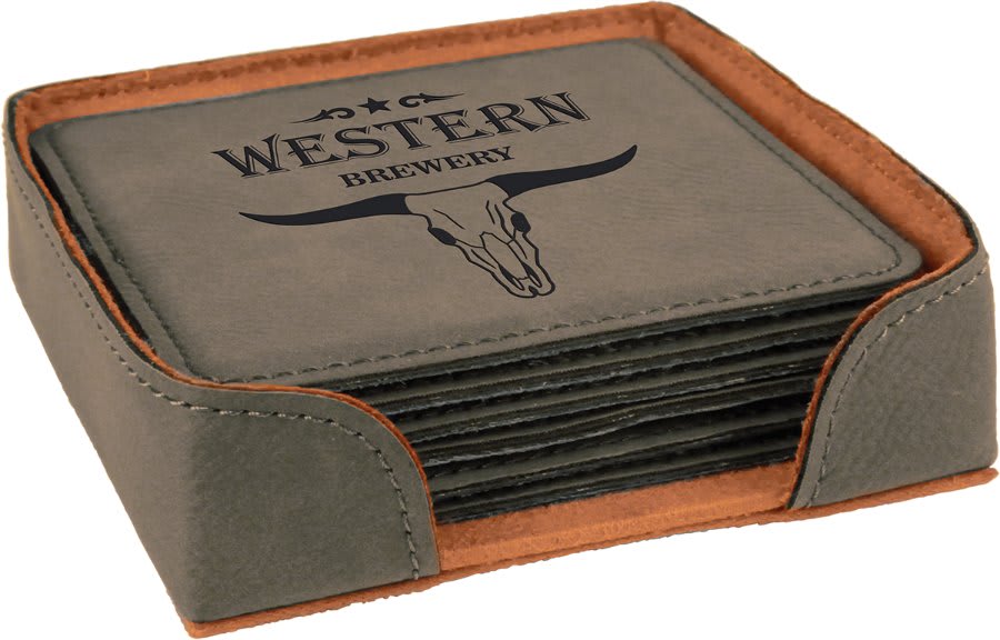 Leatherette Coaster - Engraved with New Ross Logo