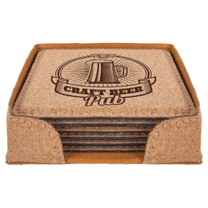 Leatherette Coaster - Engraved with New Ross Logo