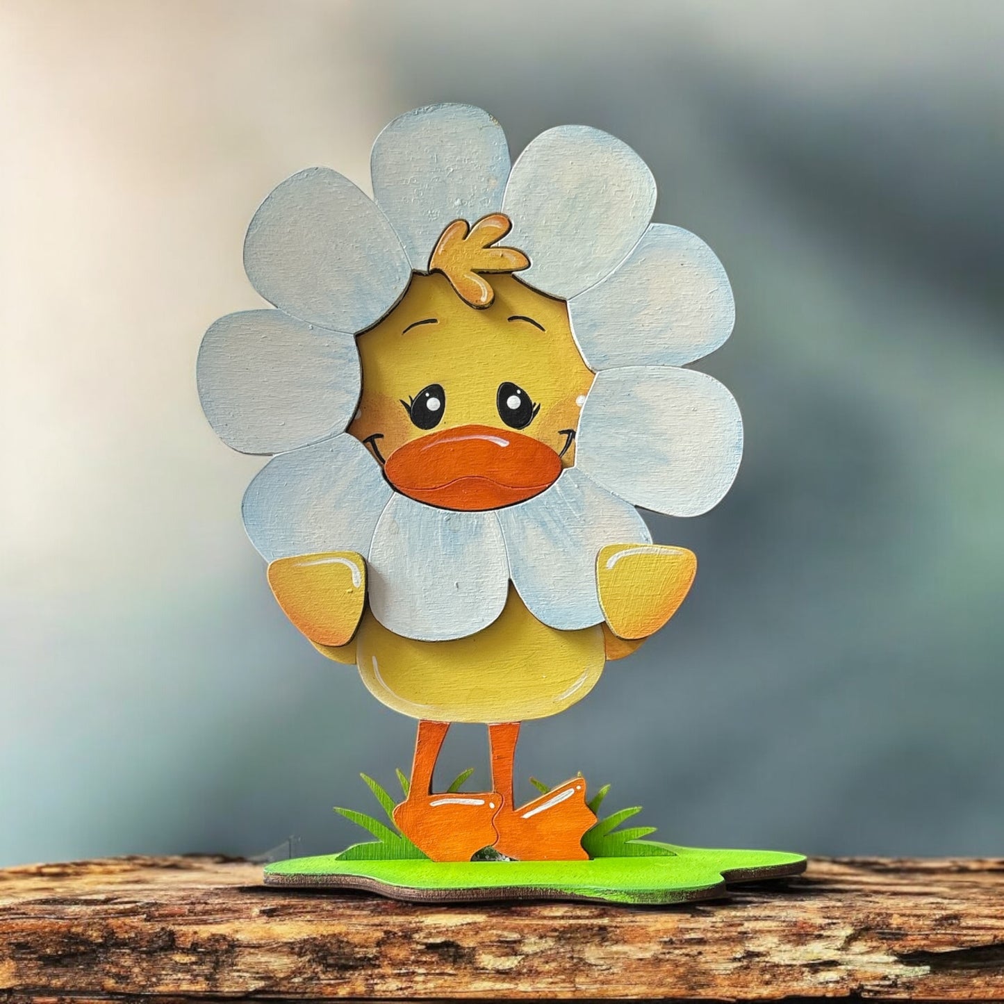 Spring Duck with Flower