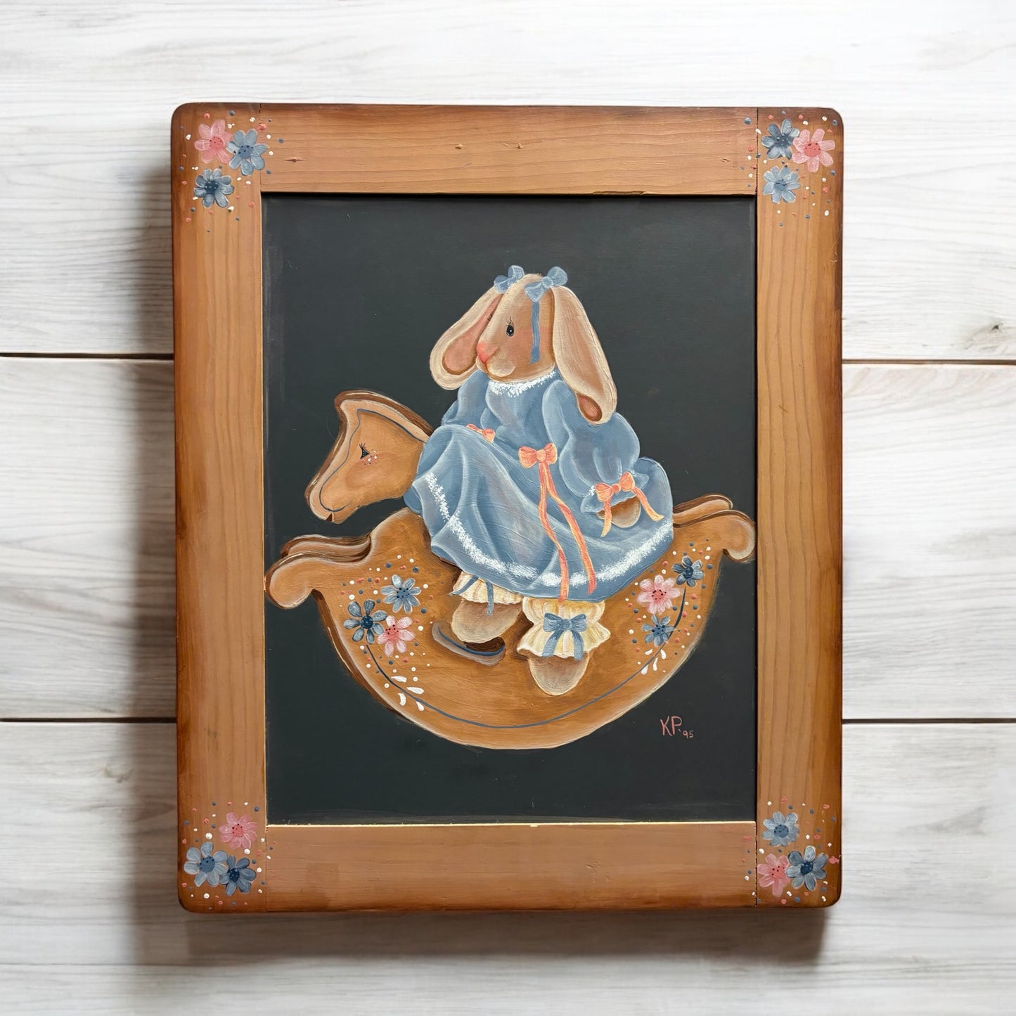 Bunny on Rocking Horse Painting
