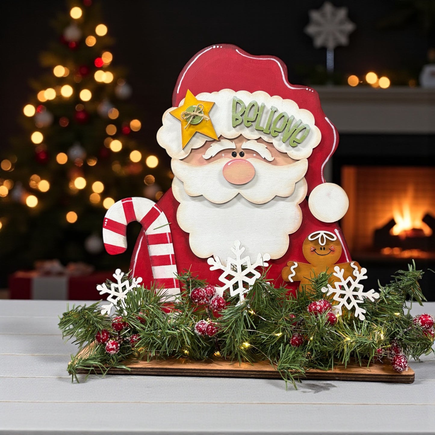 Santa Believe Lighted Shelf Sitter