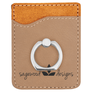 Leatherette Phone Wallet with Ring