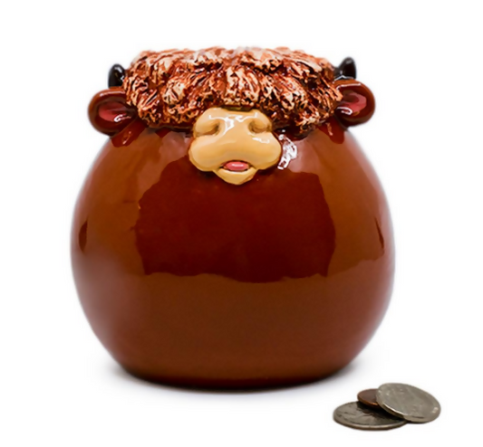 Pudgy Highland Cow Bank 2