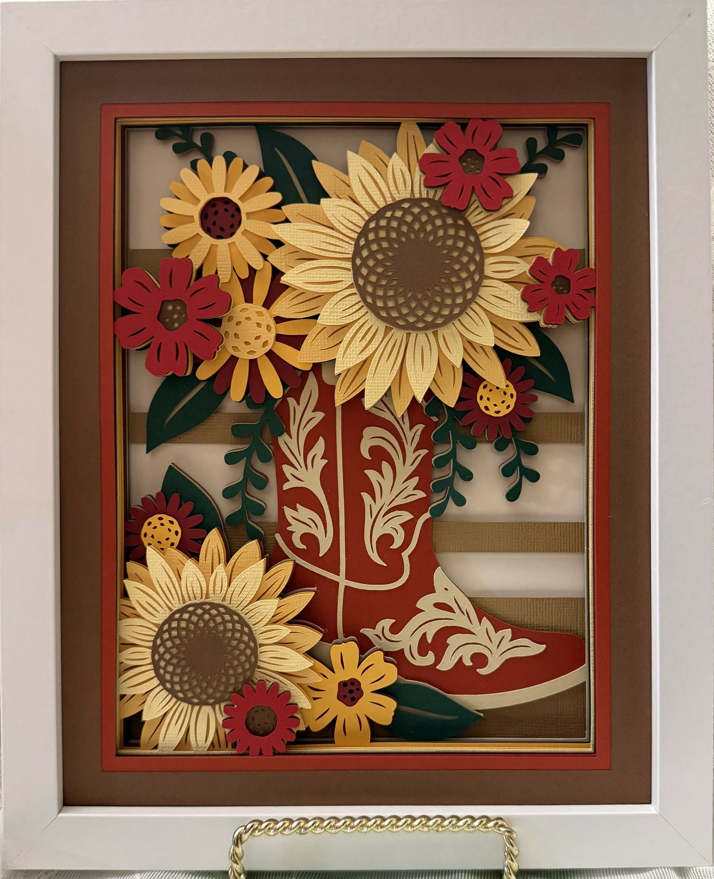 3D Layered Cowboy Boot 8x10 Shadowbox