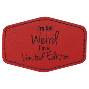 Leatherette Patches 3 1/2 x 2 1/2 standard size for hats, clothing, and more! Hex, rectangle, square, circle, and oval design.
