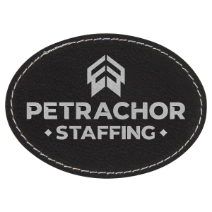 Leatherette Patches 3 1/2 x 2 1/2 standard size for hats, clothing, and more! Hex, rectangle, square, circle, and oval design.