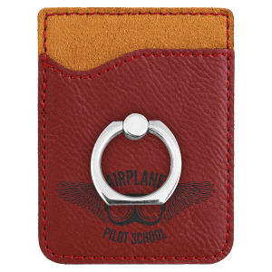 Leatherette Phone Wallet with Ring