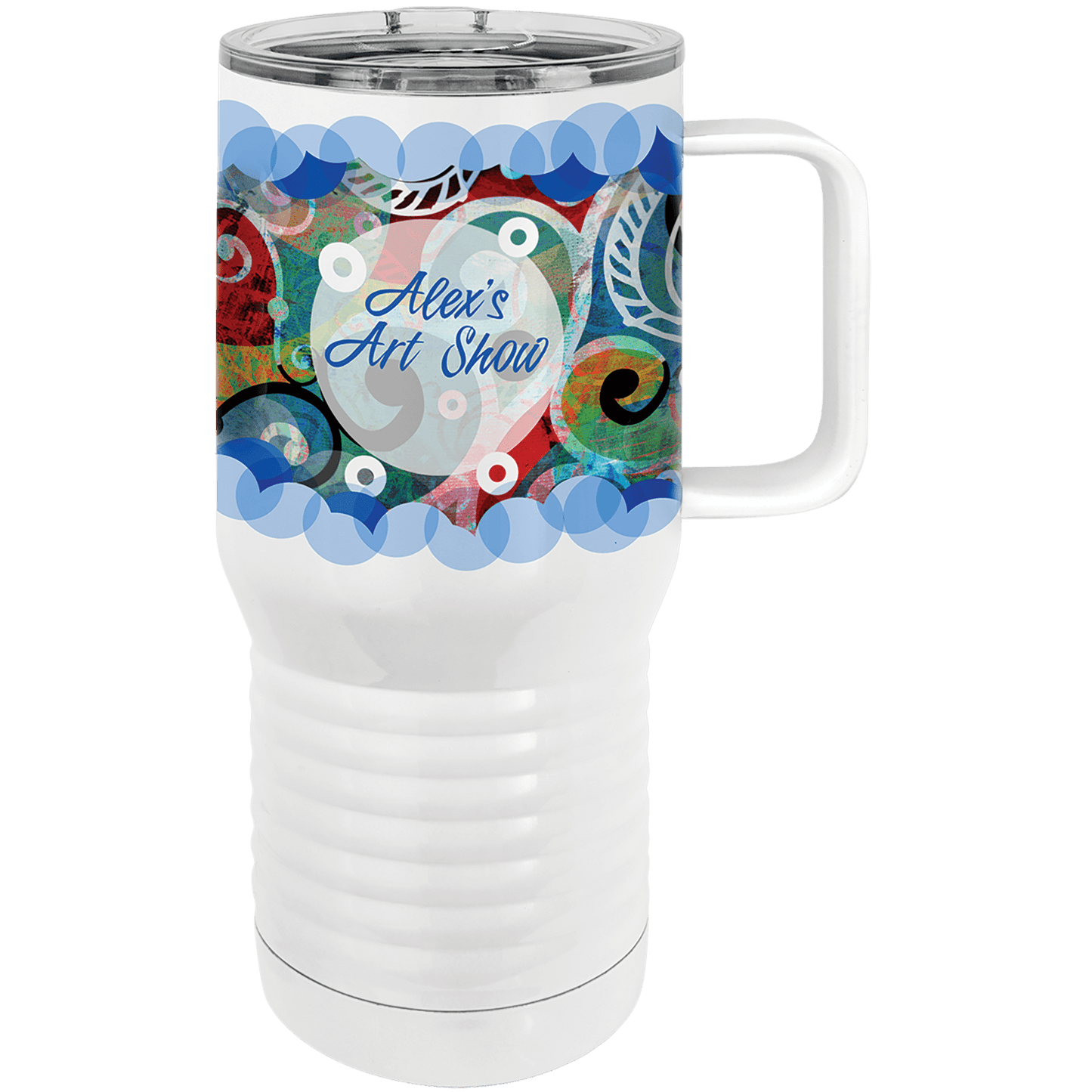 Polar Camel 20 oz. White Insulated Travel Mug with Slider Lid