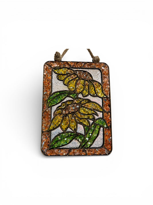 Sunflowers Crushed Glass Sun Catcher