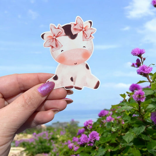 Bow Cow Sticker
