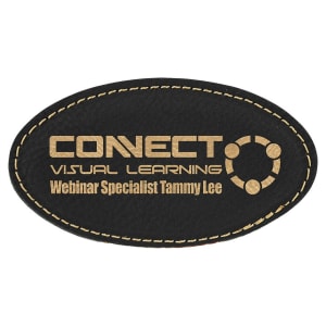 3" x 1 1/2" Leatherette Oval Badge