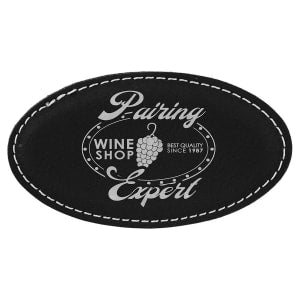 3" x 1 1/2" Leatherette Oval Badge