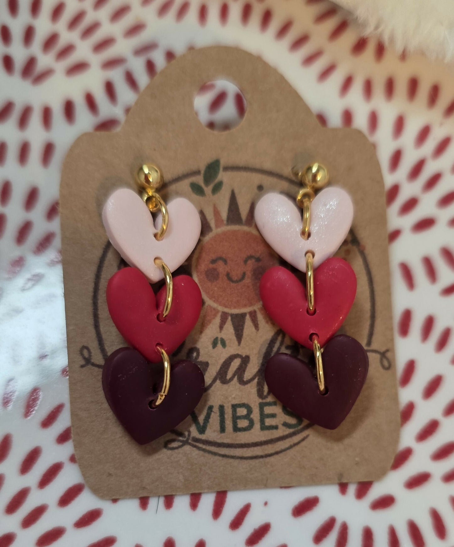 Multi Colored Heart Stud Dangle