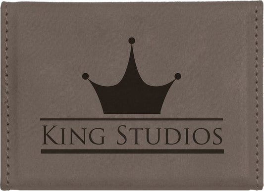 Laserable Leatherette Hard Business Card Holder