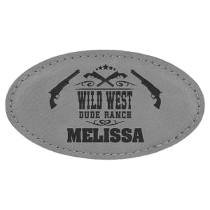 3" x 1 1/2" Leatherette Oval Badge