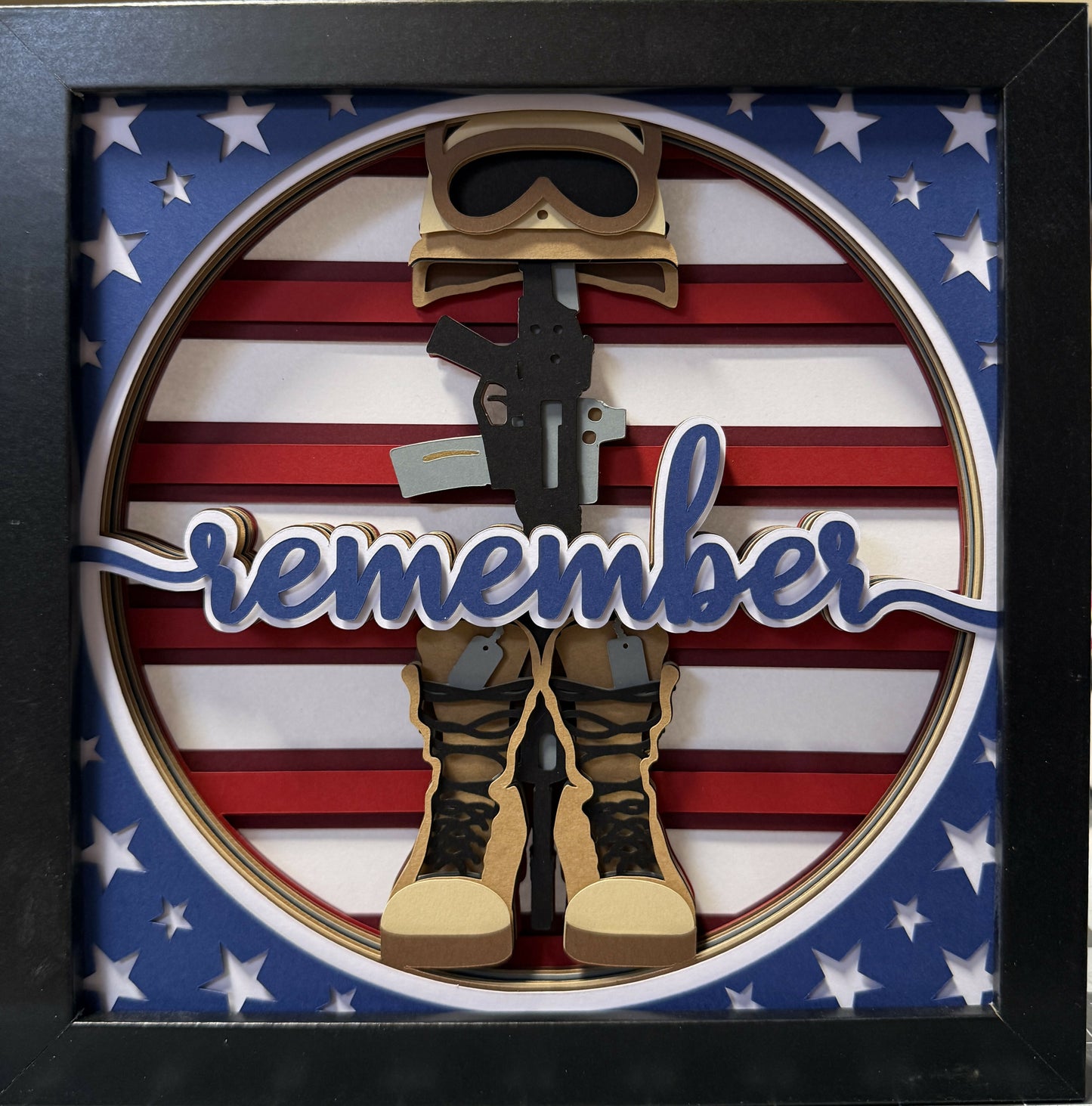 3D Memorial Day Remember Shadowbox