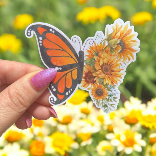 Sunflower Butterfly Sticker