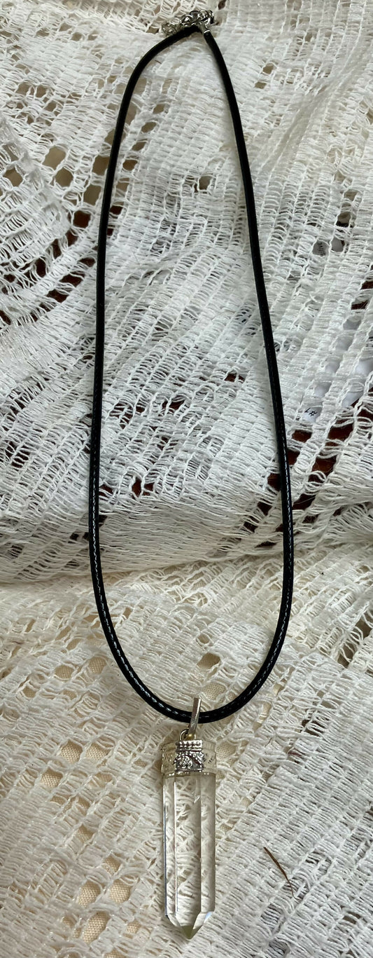 #1967 Crystal pencil pendant necklace