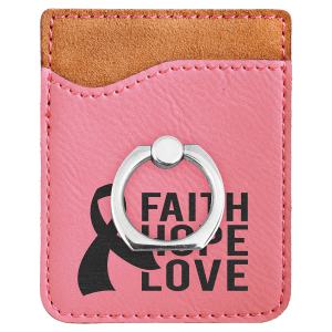 Leatherette Phone Wallet with Ring