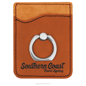 Leatherette Phone Wallet with Ring