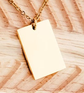 Wide Rectangle Pendant Necklace