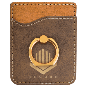 Leatherette Phone Wallet with Ring