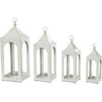 Metal Lantern with Silk and Candle