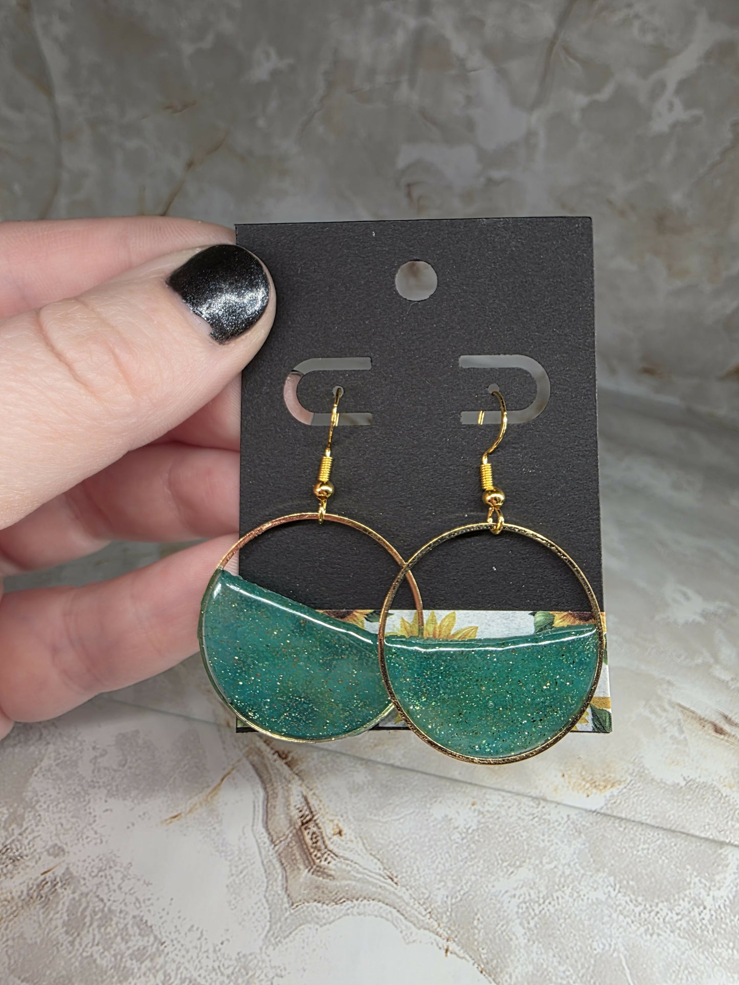 Emerald Tide Dangle Earrings