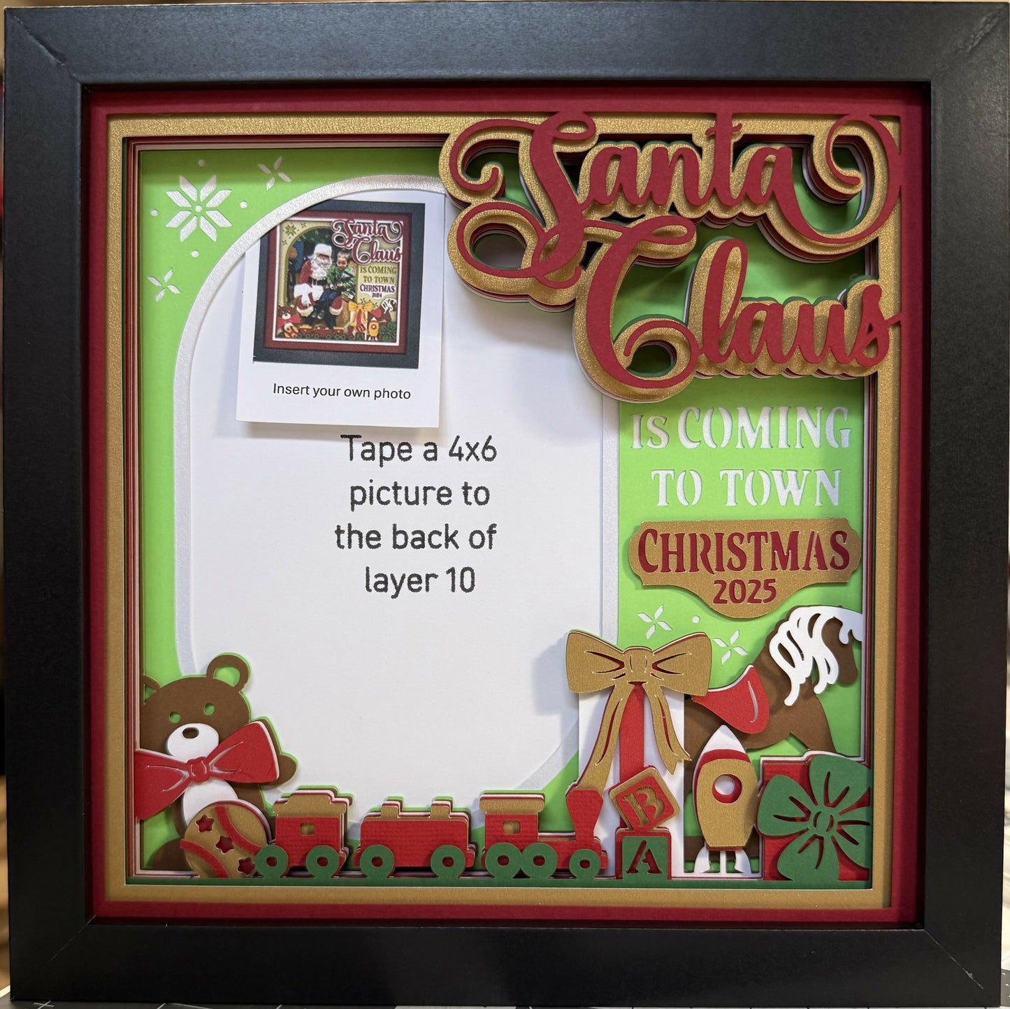 3D Layered Santa Photo Shadowbox