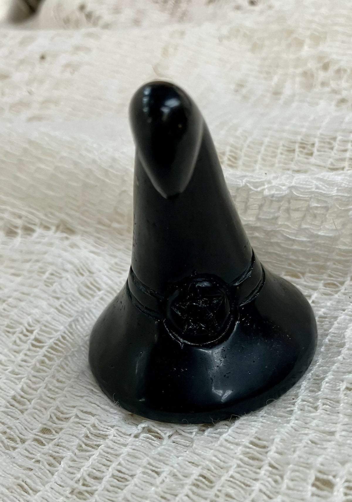 #3286 Witches black obsidian hat