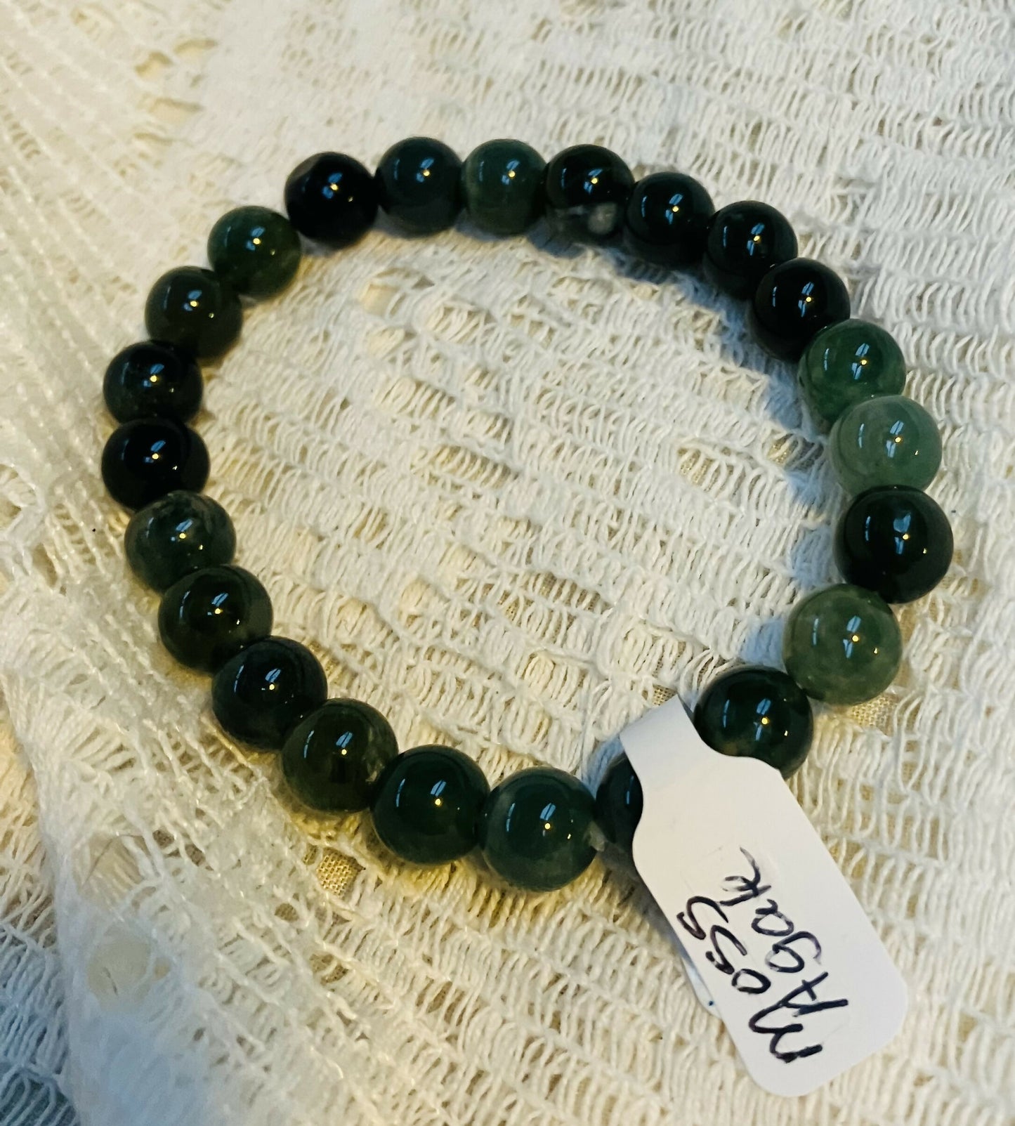 Moss Agate crystal bracelet #816