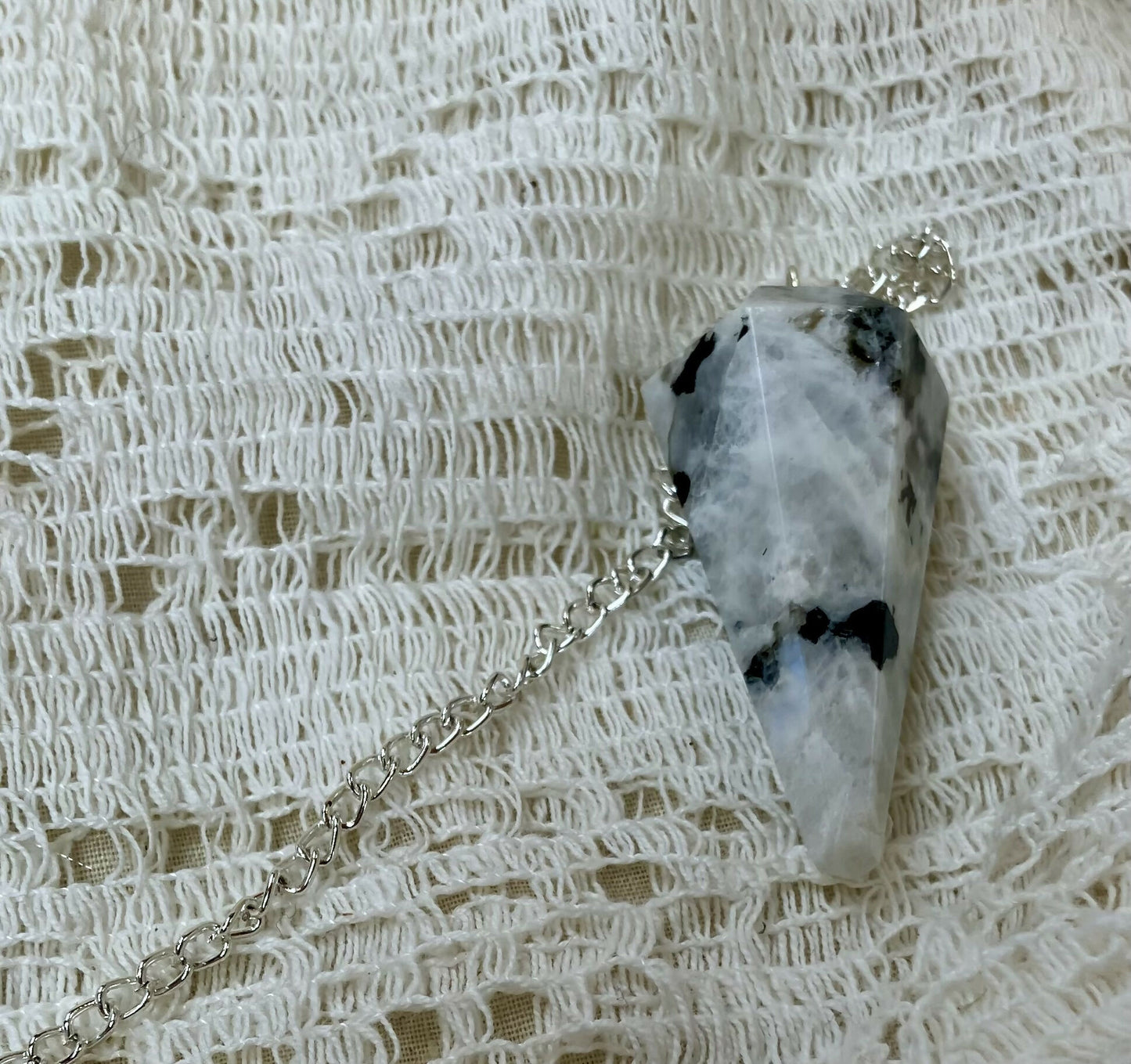 #3049 Rainbow moonstone pendulum