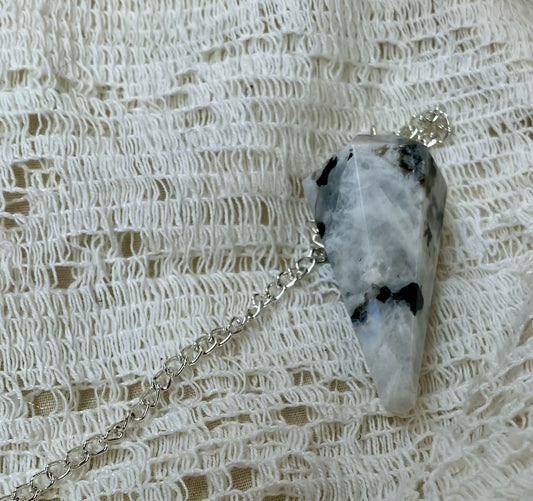 #3049 Rainbow moonstone pendulum