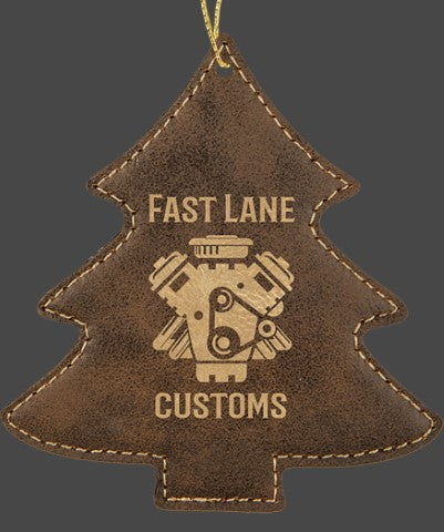 Leatherette Tree Ornament - available in 9 colors