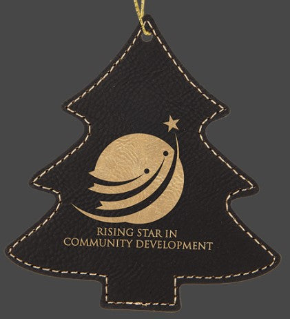 Leatherette Tree Ornament - available in 9 colors