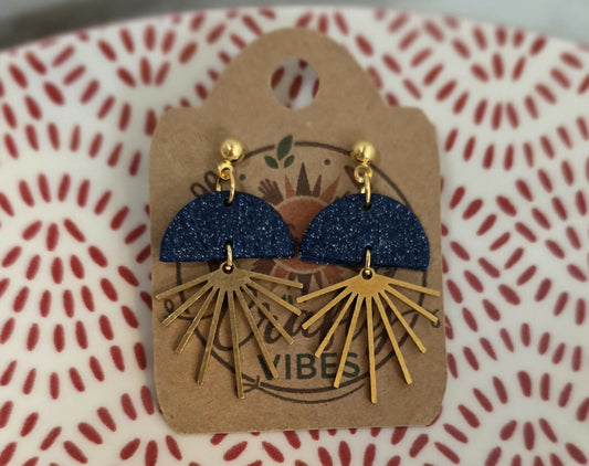 Sunburst Stud Dangle Earrings