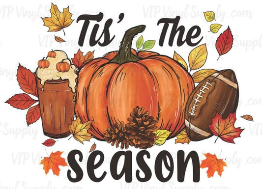 Tis the Season Pumpkin & Football Decal
